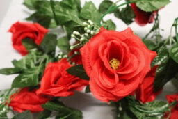 Best Artificial 7Ft Red Silk Rose Garland - thumbnail 6