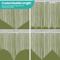 Neel Blue String Curtains Glitter Fringe Panel Fly Screen Doorway Tassel Curatin, 200Cm X 90Cm - Green - thumbnail 8