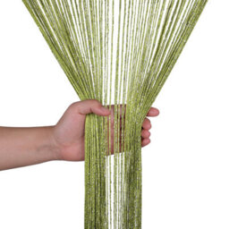 Neel Blue String Curtains Glitter Fringe Panel Fly Screen Doorway Tassel Curatin, 200Cm X 90Cm - Green - thumbnail 5