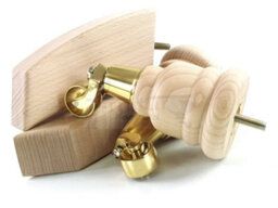L&F Wood Furniture Feet 2X With Castors 2X Curved Back Replacement Legs For Sofas Chairs Stools Settees M8 - thumbnail 4
