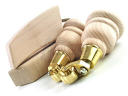 L&F Wood Furniture Feet 2X With Castors 2X Curved Back Replacement Legs For Sofas Chairs Stools Settees M8 - thumbnail 3