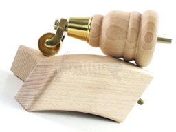 L&F Wood Furniture Feet 2X With Castors 2X Curved Back Replacement Legs For Sofas Chairs Stools Settees M8 - thumbnail 9