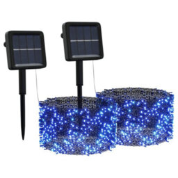 Berkfield Decorative Solar Fairy Lights 2 Pcs 2X200 Led Blue Indoor Outdoor