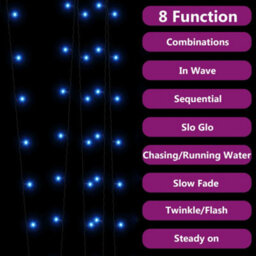 Berkfield Decorative Solar Fairy Lights 2 Pcs 2X200 Led Blue Indoor Outdoor - thumbnail 4