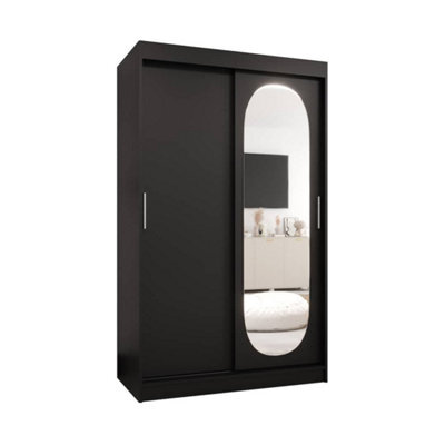 Arte Dramatic Ebony Black Royal Sliding Door Wardrobe 1200mm X 2000mm X 620mm - A Bold Statement In Storage - image 1