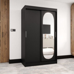 Arte Dramatic Ebony Black Royal Sliding Door Wardrobe 1200mm X 2000mm X 620mm - A Bold Statement In Storage - thumbnail 2
