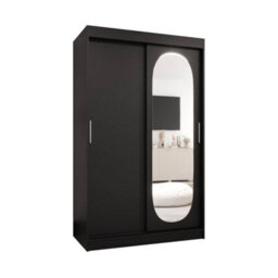 Arte Dramatic Ebony Black Royal Sliding Door Wardrobe 1200mm X 2000mm X 620mm - A Bold Statement In Storage - thumbnail 1
