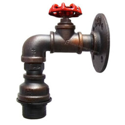 Long Life Lamps Company Industrial Single Head Rustic Water Pipe Wall Light Fixture M0024 - thumbnail 3
