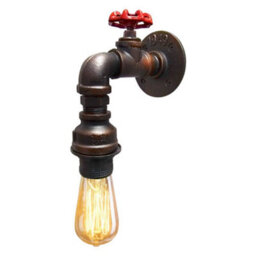 Long Life Lamps Company Industrial Single Head Rustic Water Pipe Wall Light Fixture M0024 - thumbnail 1