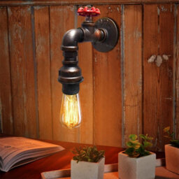 Long Life Lamps Company Industrial Single Head Rustic Water Pipe Wall Light Fixture M0024 - thumbnail 6