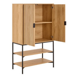 Furniture To Go Jaipur Cabinet 2 Doors 3 Shelves With Oak Lamella Front - thumbnail 4