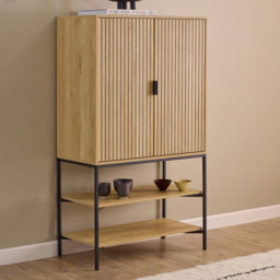 Furniture To Go Jaipur Cabinet 2 Doors 3 Shelves With Oak Lamella Front - thumbnail 5