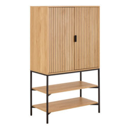 Furniture To Go Jaipur Cabinet 2 Doors 3 Shelves With Oak Lamella Front - thumbnail 1