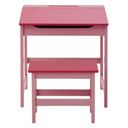 Orsina Durable Children's Pink Desk And Stool, Sleek Functional Desk For Children, Angled Surface Desk And Stool - thumbnail 5
