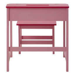 Orsina Durable Children's Pink Desk And Stool, Sleek Functional Desk For Children, Angled Surface Desk And Stool - thumbnail 2