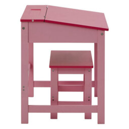 Orsina Durable Children's Pink Desk And Stool, Sleek Functional Desk For Children, Angled Surface Desk And Stool - thumbnail 3