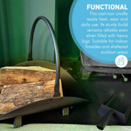 Thorness Cast Iron Log Holder Firewood Basket Fireside Log Storage Cradle  For Fireplace  Wood Burner Firewood Accessories Tidy Hearth - thumbnail 4