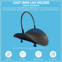 Thorness Cast Iron Log Holder Firewood Basket Fireside Log Storage Cradle  For Fireplace  Wood Burner Firewood Accessories Tidy Hearth - thumbnail 3
