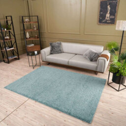 The Rugs Duck Egg Blue Soft Plain Design Fluffy Shaggy Rugs And Runners High Pile Living Room Kitchen Hallway 380 - thumbnail 9