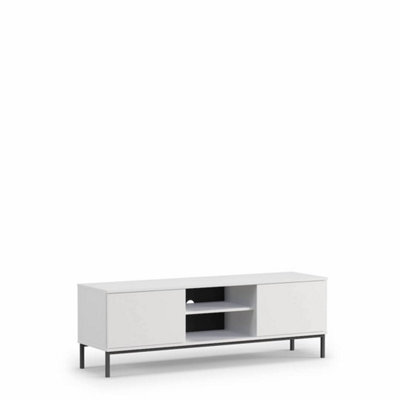 Arte Querty 05 Tv Cabinet In White Matt - Modern Elegance With Ample Storage - W1500mm X H500mm X D410mm - image 1