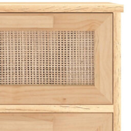 Berkfield Sideboard Brown 40X30X90 Cm Solid Wood Pine And Natural Rattan - thumbnail 7