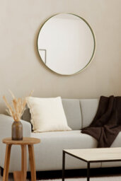 Aspect Furniture Studio Round Accent Wall Mirror/vanity Mirror ,antique Champagne Silver,80.5 Dia Cm - thumbnail 8