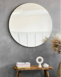 Aspect Furniture Studio Round Accent Wall Mirror/vanity Mirror ,antique Champagne Silver,80.5 Dia Cm