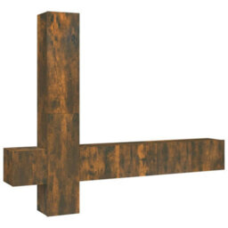 Berkfield 5 Piece Tv Cabinet Set Smoked Oak Engineered Wood - thumbnail 2