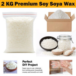 ATEK Premium 2Kg Pure Soy Wax White Soya Flakes 100% Natural Vegan Organic Diy Soap Melt Perfect For Scented Tealights Craft Candles
