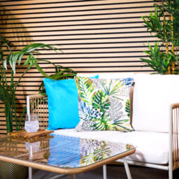 icon Indoor And Outdoor Waterproof Filled Cushion 2X Decorative Palm & 2X Aqua - thumbnail 4