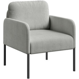 Yaheetech Modern Corduroy Tub Accent Chair, Upholstered Armchair With Removable Pillow Back, Light Grey - thumbnail 2