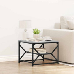 Berkfield Coffee Table With Shelf - Grey Sonoma - 51X50X40 Cm - Made Of Engineered Wood - thumbnail 1