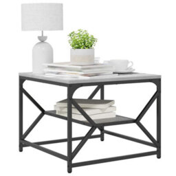 Berkfield Coffee Table With Shelf - Grey Sonoma - 51X50X40 Cm - Made Of Engineered Wood - thumbnail 3