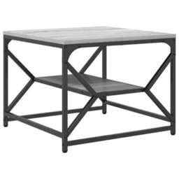 Berkfield Coffee Table With Shelf - Grey Sonoma - 51X50X40 Cm - Made Of Engineered Wood - thumbnail 5