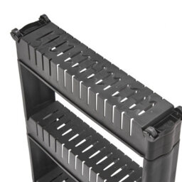 Hygrad Built to Survive Slim Slide Out Kitchen Trolley Rack Holder Storage Shelf Organiser Moving Wall Cabinets Tower Holder Rack On Wheels 3 Tier - Black - thumbnail 4