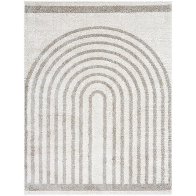 Livabliss Fossay Shaggy-Washable Beige Grey Modern Hig Pile Living Bedroom Rug 160 X 213 Cm Easy Care, Non Shedding - image 1