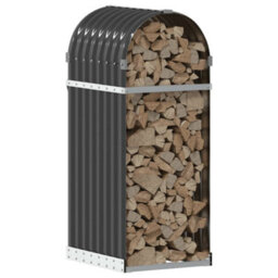Walplus Log Holder Anthracite 40X45X100 Cm Galvanised Steel - thumbnail 3