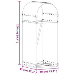 Walplus Log Holder Anthracite 40X45X100 Cm Galvanised Steel - thumbnail 9