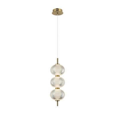 Luminosa Lighting Luminosa Lazie Slim Pendant Ceiling Light Brass 3000K Warm White 3Xled - image 1