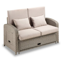 Vonhaus Reclining Garden Sofa Set & Outdoor Sun Bed, Rattan Effect Day Bed With 5 Recline Levels, Multi-Functional For Patio, Alba - thumbnail 9