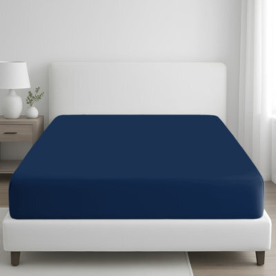 Pamposh 400 Thread Count Egyptian Cotton King Size Fitted Sheet Durable Double Premium Natural Cotton Deep Fitted Sheets - image 1