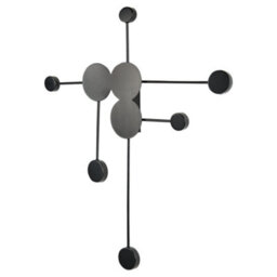 Beliani Six-Point Led Wall Lamp Matte Black Powder-Coated Iron - 78 X 10 X 90 Cm - thumbnail 3