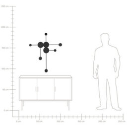 Beliani Six-Point Led Wall Lamp Matte Black Powder-Coated Iron - 78 X 10 X 90 Cm - thumbnail 6