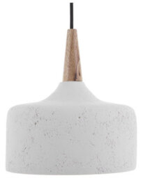 Wyld And Coco Cracked Gypsum Pendant Lamp White With Oak Accents, W24 X D24 X H113Cm - thumbnail 1