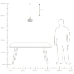 Wyld And Coco Cracked Gypsum Pendant Lamp White With Oak Accents, W24 X D24 X H113Cm - thumbnail 8