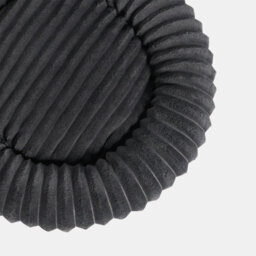 OHS Faux Fur Ribbed Round Donut Pet Bed Washable Calming Dog Beds, Grey - thumbnail 3
