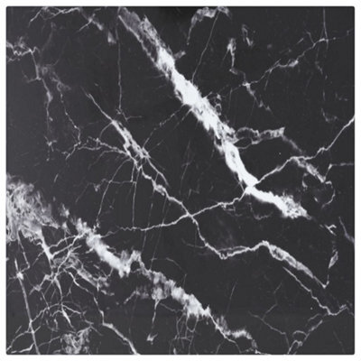 Berkfield Table Top Black 40X40 Cm 6 mm Tempered Glass With Marble Design - image 1