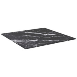 Berkfield Table Top Black 40X40 Cm 6 mm Tempered Glass With Marble Design - thumbnail 2
