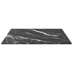 Berkfield Table Top Black 40X40 Cm 6 mm Tempered Glass With Marble Design - thumbnail 3