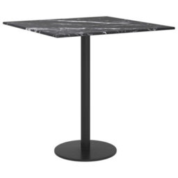 Berkfield Table Top Black 40X40 Cm 6 mm Tempered Glass With Marble Design - thumbnail 4